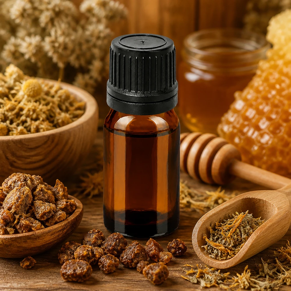 Zwarte druppeldop UT18/5 op 5ml amberkleurig glazen flesje voor natuurlijke extracten en tincturen