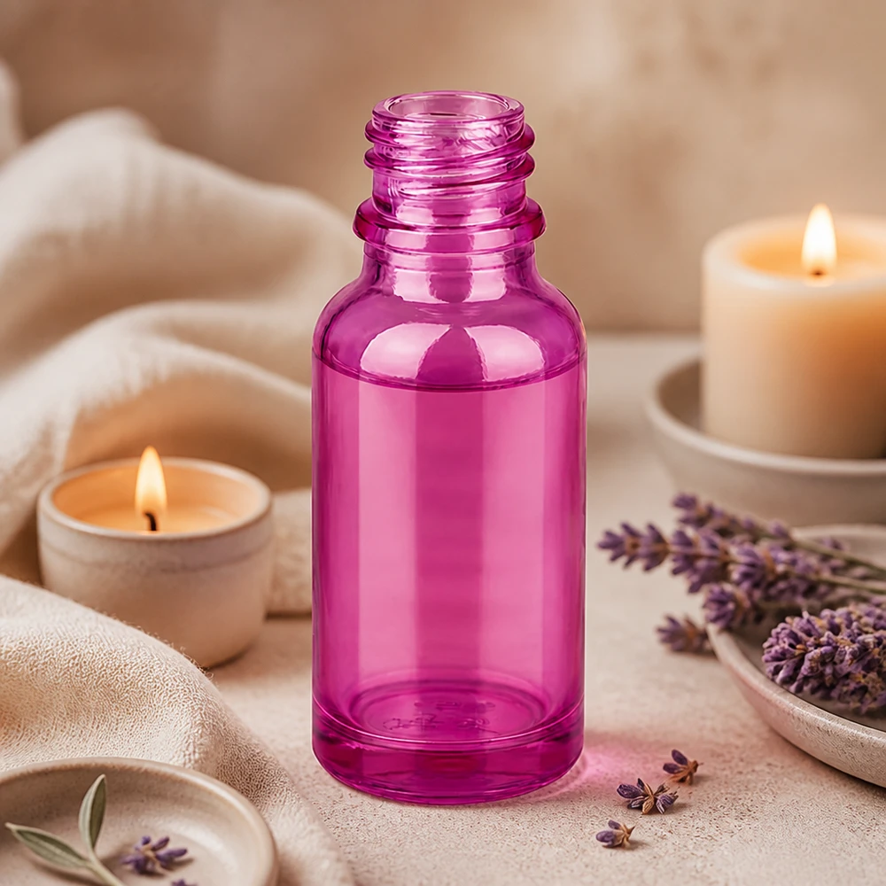 Medische 20ml PurpleLine glazen fles in fuchsia met steriele UT18/20 UNiTWIST opening