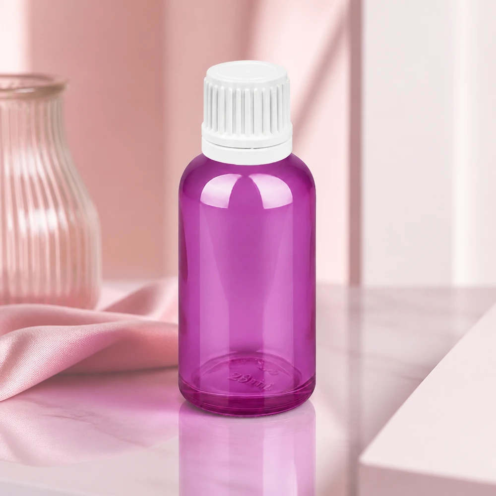 30ml druppelfles violet transparant met 0,7mm opening voor apotheek en laboratorium