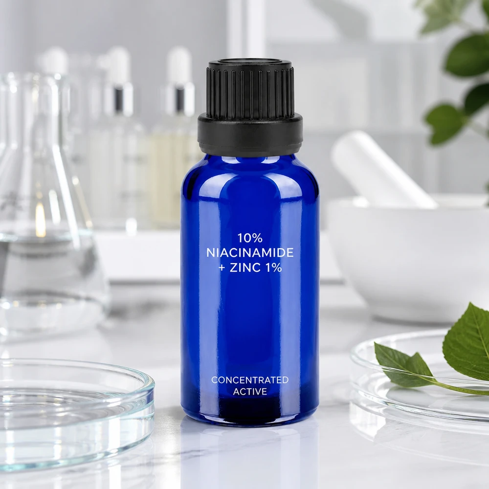 Professioneel 20ml cosmeticaflesje van glas met veilige sluiting SV zwart
