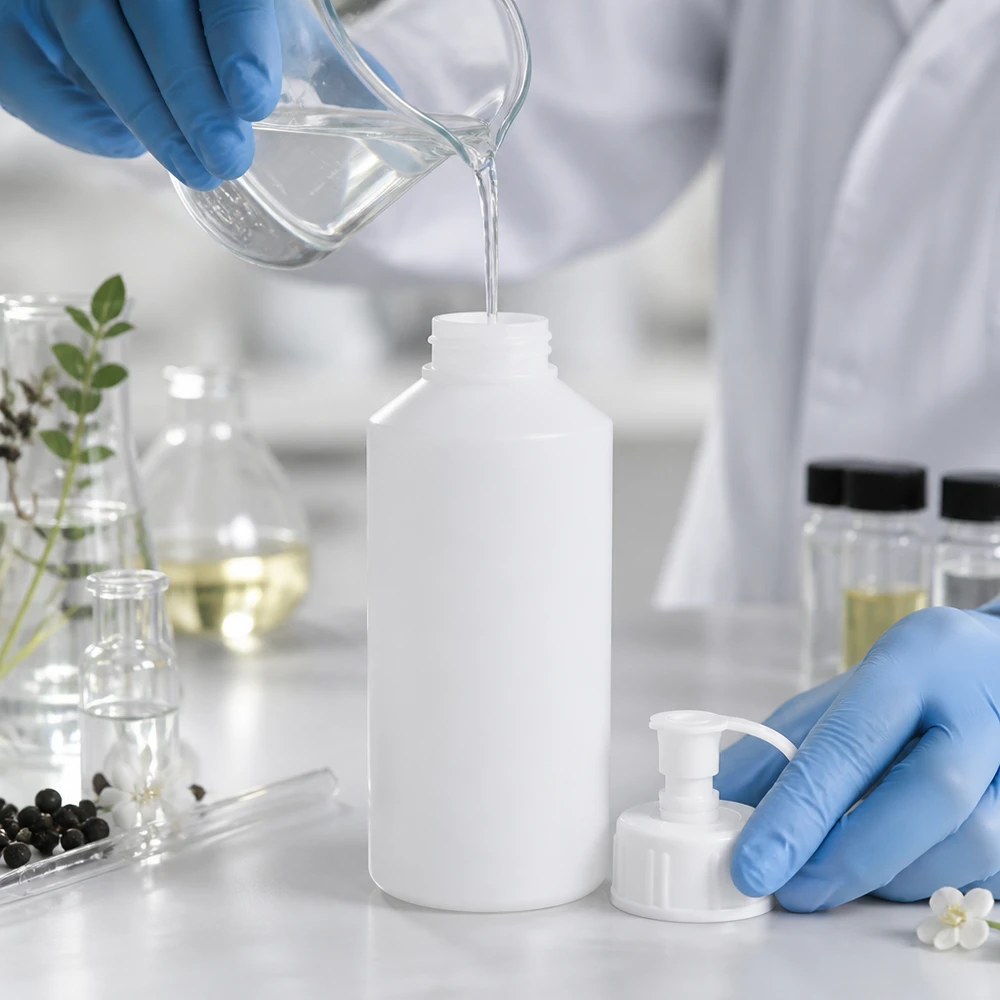 PET cilinderfles 50ml wit met sproeisluiting wit Stevige apothekersfles van HDPE, 50 ml, wit, met spuitdop voor laboratoriumtoepassingen