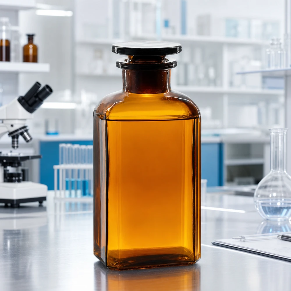 Voorraadfles 250 ml, donkerbruin, met brede hals en glazen dop, voor etherische oliën en tincturen