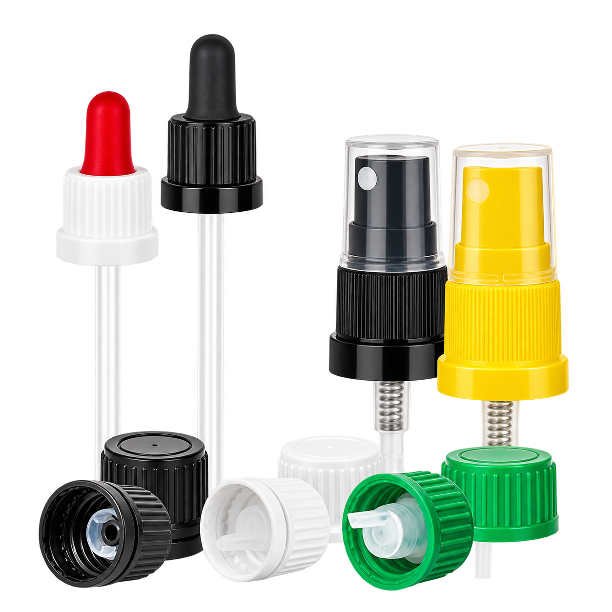 Doppen & pipetten voor apothekersflessen
