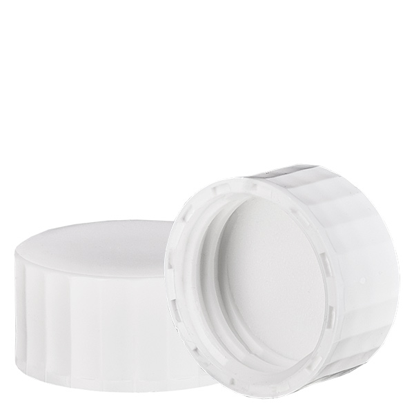 Schroefsluiting wit met PE inzet, S27x3