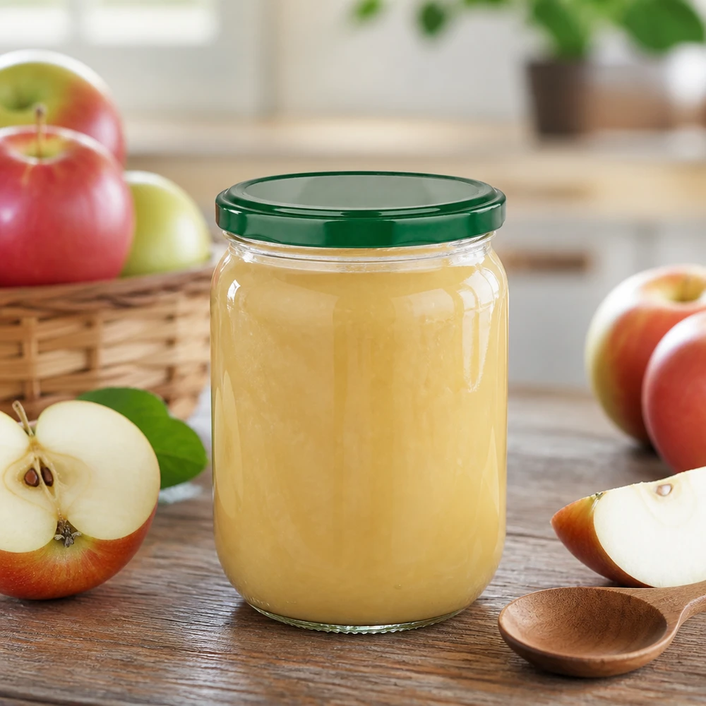 555 ml rond glas + BasicSeal-deksel groen UNiTWIST UNiTWIST-bewaarpot van 555 ml met groene BasicSeal-deksel, perfect voor romige smeersels en puree