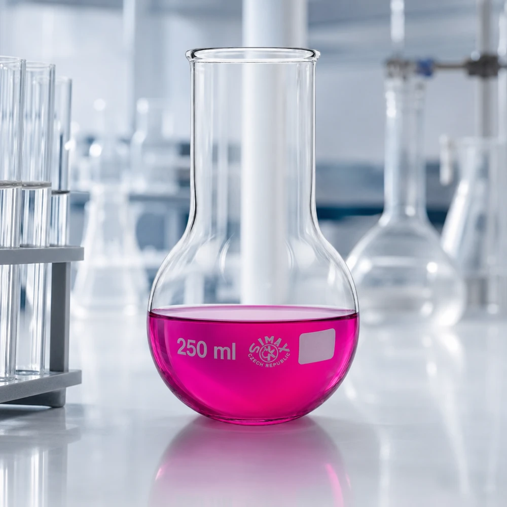 Staande kolf 250 ml transparant met brede hals voor optimale zichtbaarheid van de inhoud