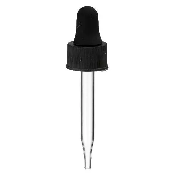 Glazen-druppelpipet zwart 13 mm PL48
