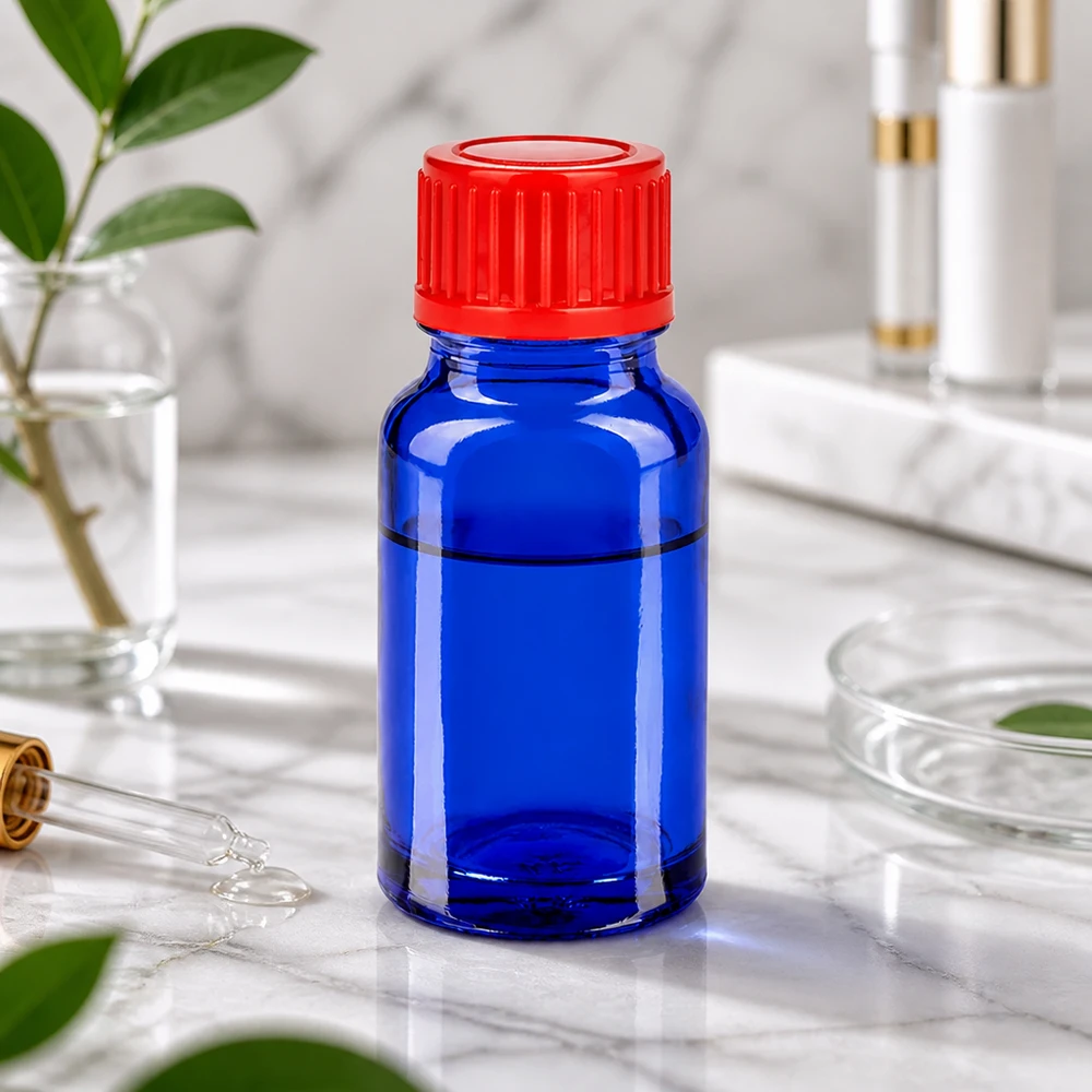 Veelzijdig blauw glazen flesje van 10 ml voor farmaceutische, cosmetische en industriële toepassingen