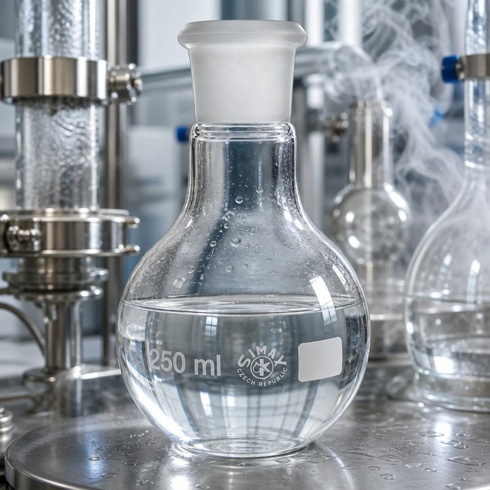 Maatkolf 250 ml met standaard geslepen verbinding 29/32 en volumemarkeringen voor nauwkeurige metingen