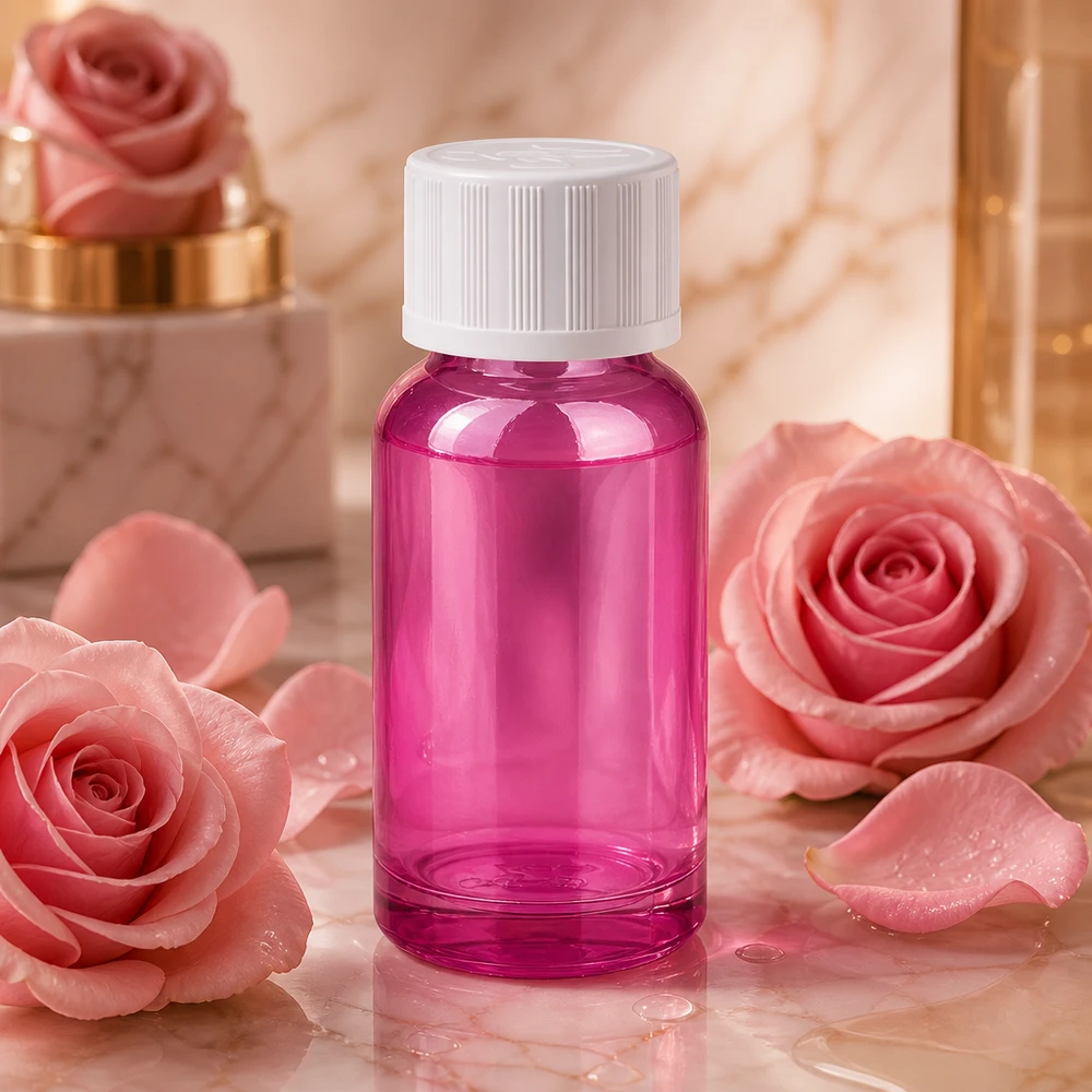 20ml druppelfles 1,2mm wit standaard kindveilig PurpleLine.UT18/20 20 ml flesje met paarse druppeldop voor het geportioneerd doseren van serums en tincturen