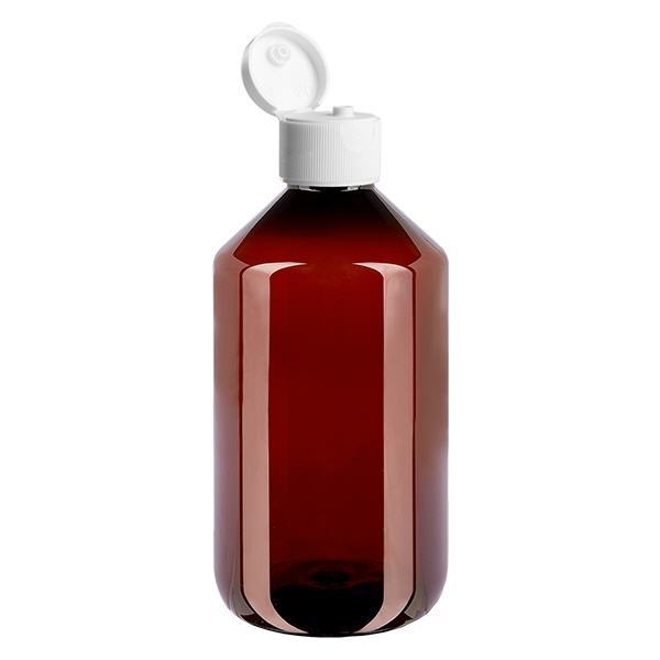 PET-fles 500 ml met witte klapdop PET-fles 500 ml met witte klapdop