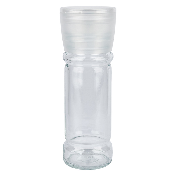 Zout-/kruidenpotje 100 ml met molen (grof) wit Zout-/kruidenpotje 100 ml met molen (grof) wit