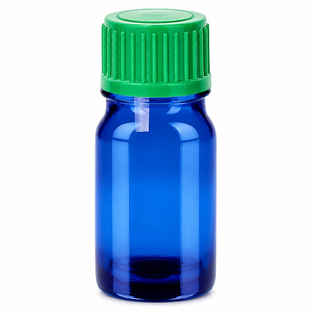 5ml Druppelflesje 0.8mm groen STD BlueLine UT18/5 Compact blauw 5ml flesje met groene druppeldop voor nauwkeurig portioneren