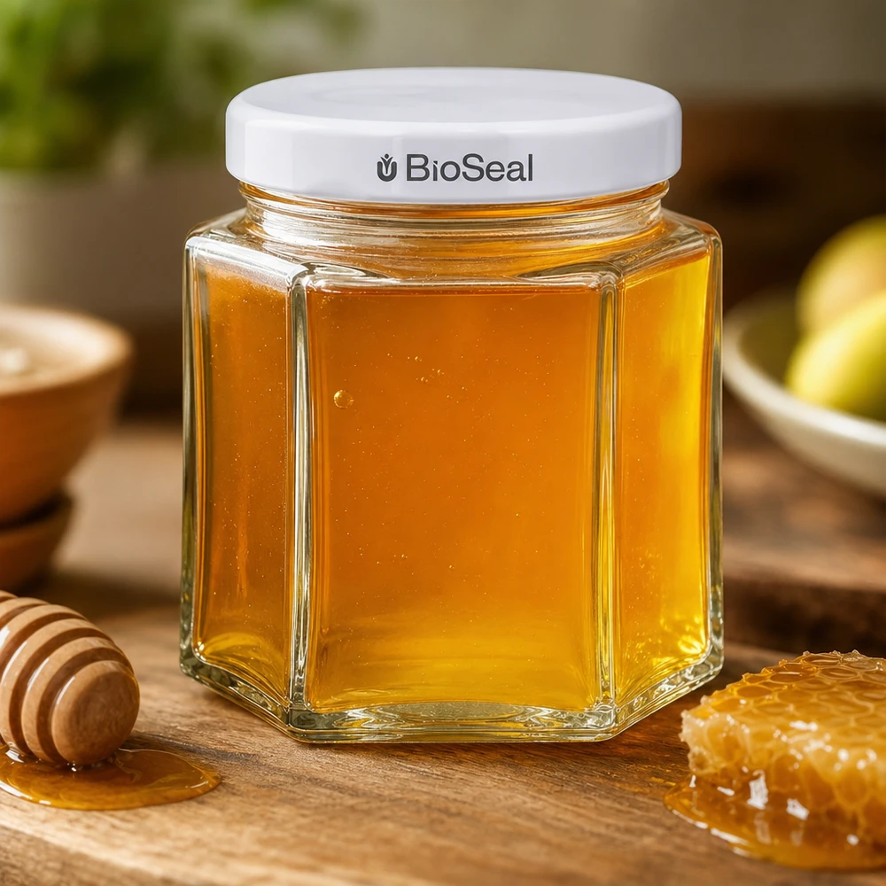 47ml hexaglas met BioSeal deksel wit UNiTWIST