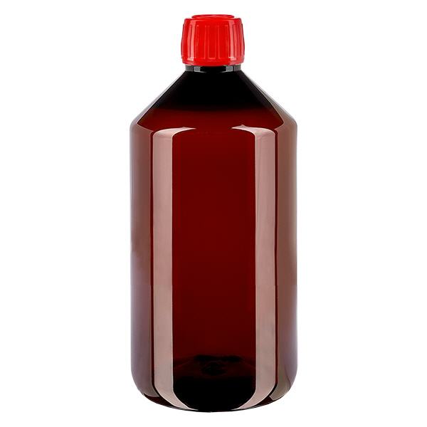 PET fles 750ml met rode verzegelstop PET fles 750ml met rode verzegelstop
