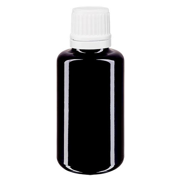 Apothekersfles viol. 30ml druppelv. 1.2mm wit OV Apothekersfles viol. 30ml druppelv. 1.2mm wit OV