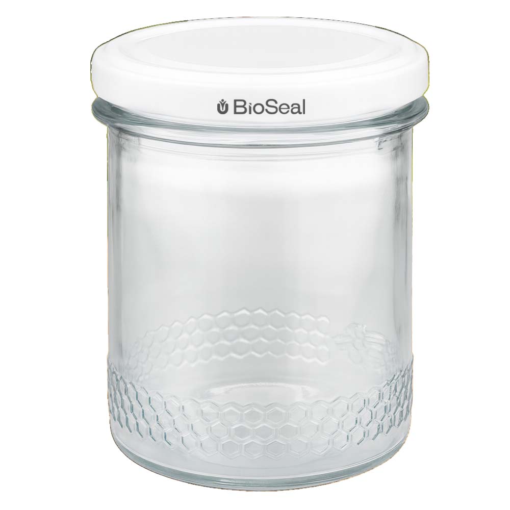 Honingpot 560 g met witte BioSeal UNiTWIST-deksel