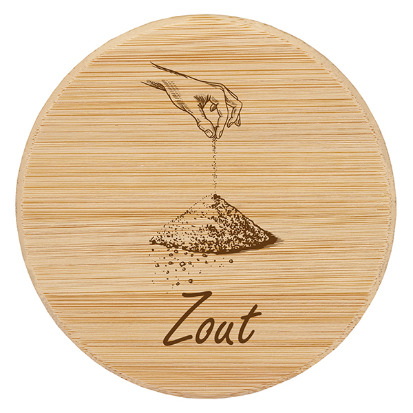 Houten deksel "Zout" voor WECK RR100 Houten deksel "Zout" voor WECK RR100