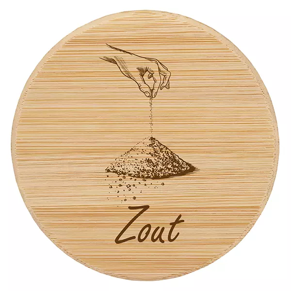 Houten deksel "Zout" voor WECK RR100 Houten deksel "Zout" voor WECK RR100