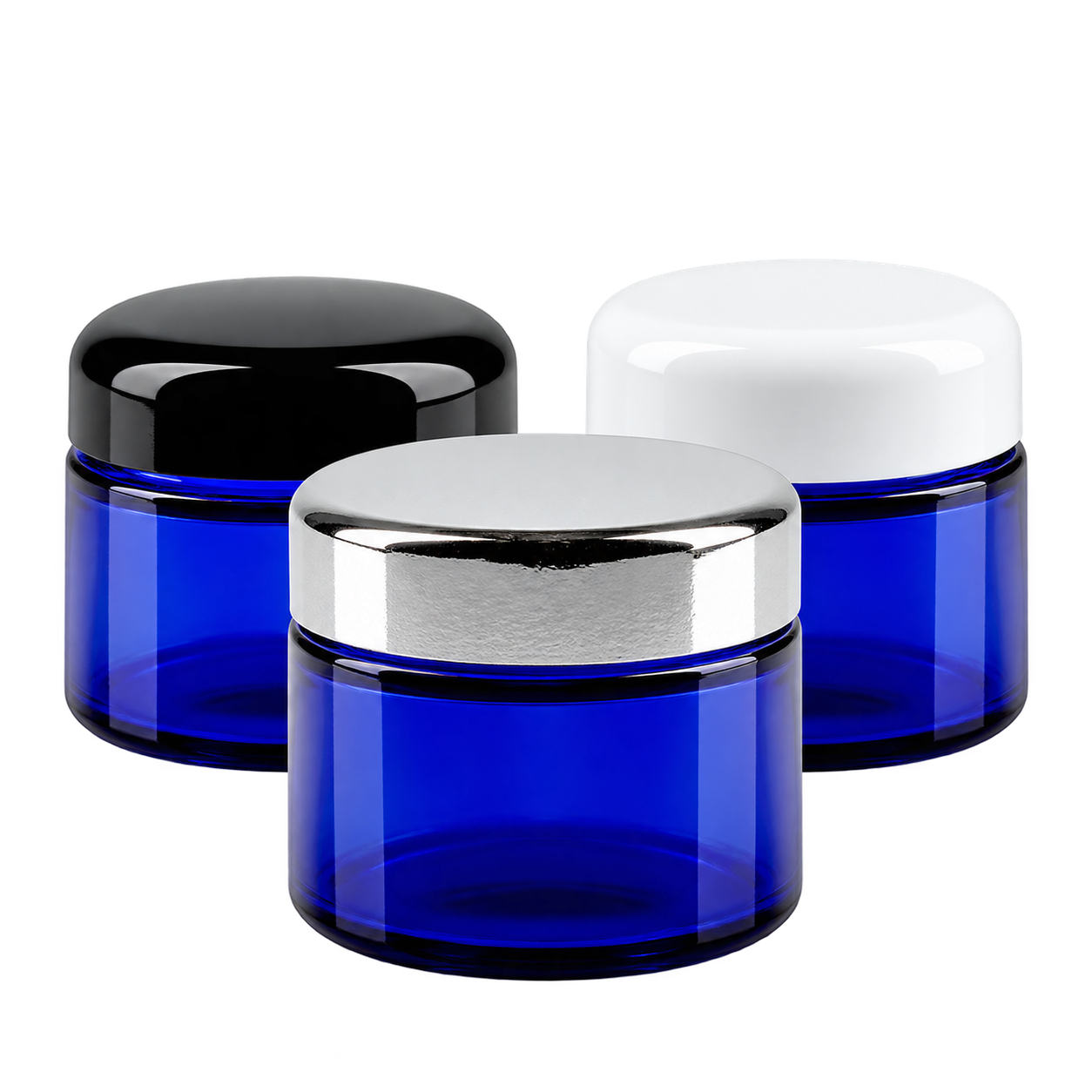 Glazen pot blauw