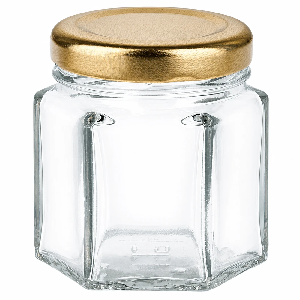 47ml hexaglas met BasicSeal deksel goud UNiTWIST