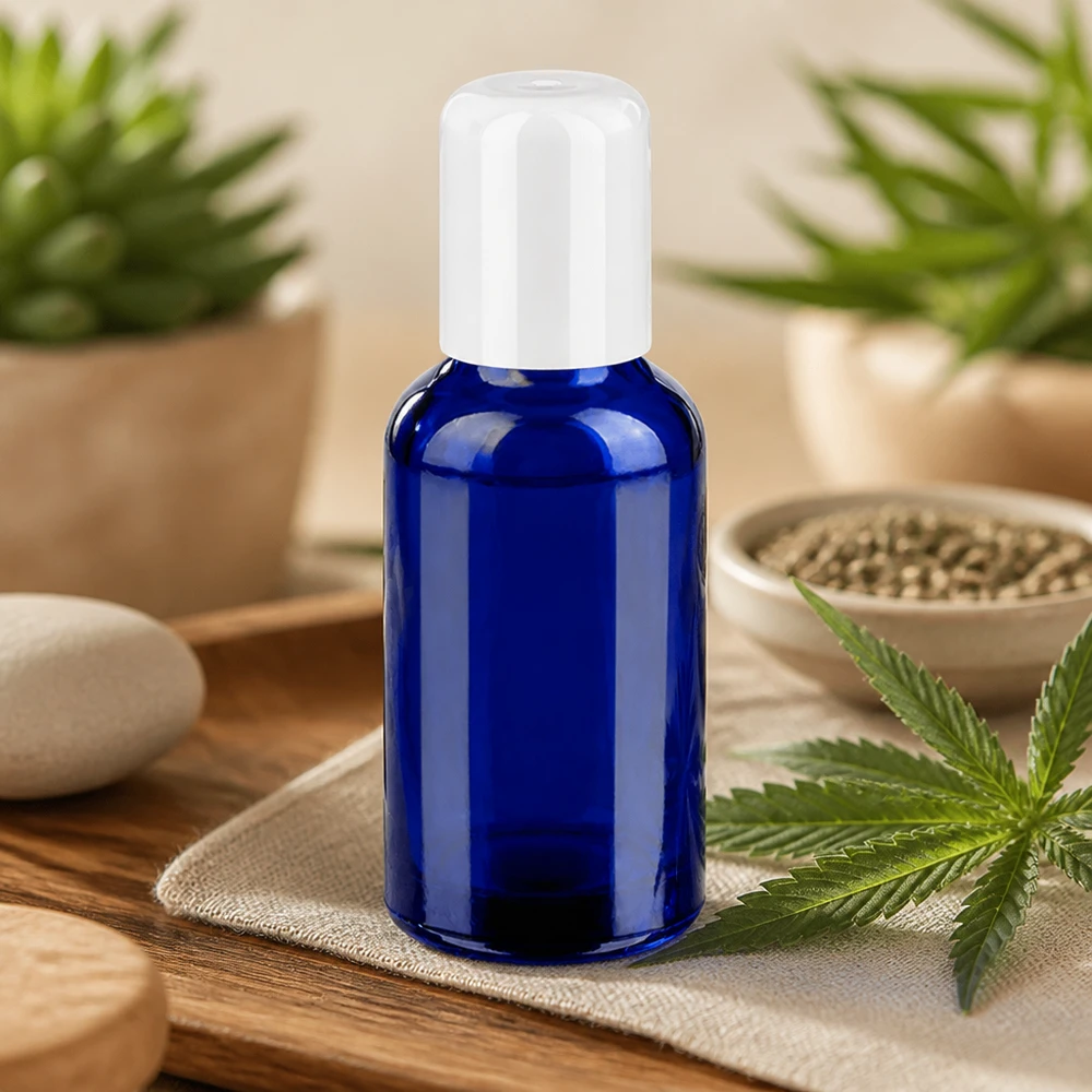30ml rolfles wit STD BlueLine UT18/30 Handige 30ml BlueLine glazen fles perfect voor onderweg en op reis met roll-on functie