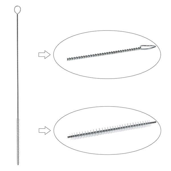Reinigingsborstel rond maat M met oogje ⌀6mm. Ideaal voor het schoonmaken van pipetten en trechters. Gemaakt van nylon haren. 27 cm totale lengte. Reinigingsborstel rond maat M met oogje ⌀6mm. Ideaal voor het schoonmaken van pipetten en trechters. Gemaakt van nylon haren. 27 cm totale lengte.