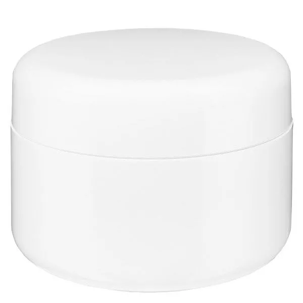 Crèmepot 'Softline' wit 100ml met schroefdop en afdekplaatje