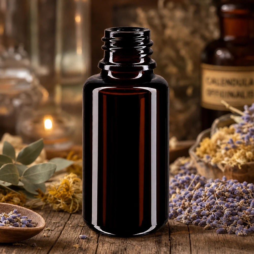 Hoogwaardige 20ml Orion-fles van UV-beschermend violetglas voor natuurlijke cosmetica