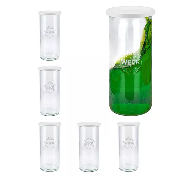 Set van 6 Weck potten 1500 ml bekers met deksel