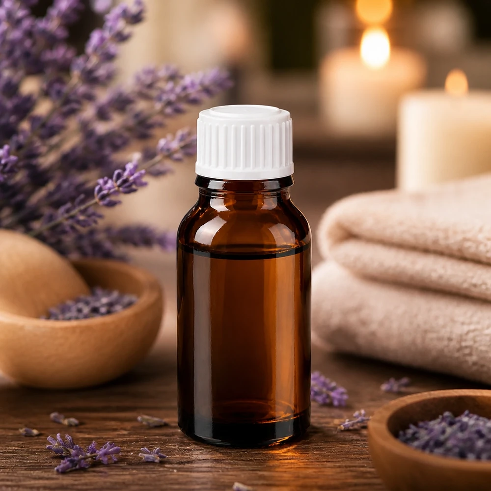 Bruine glazen fles 15ml met wit schroefsluiting St Bruin apothekersflesje van 15 ml met kindveilige witte schroefdop – voor het bewaren van natuurlijke cosmetica
