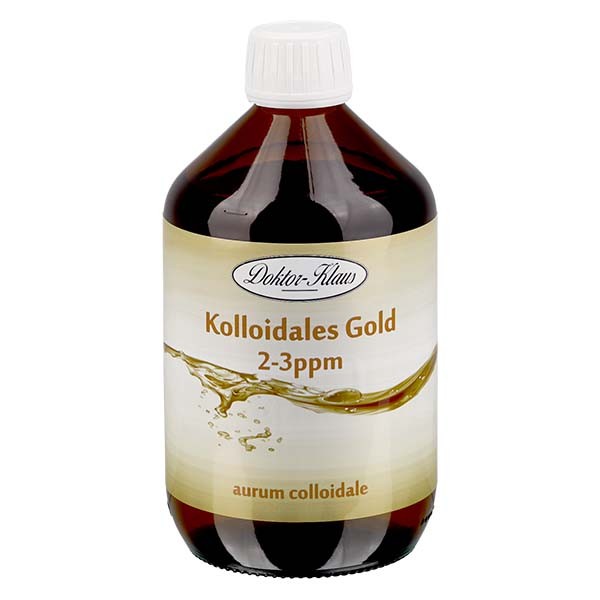 500 ml colloïdaal goud Doktor-Klaus, 2-3ppm, blauwe glazen fles met dop met verzegelring 500 ml colloïdaal goud Doktor-Klaus, 2-3ppm, blauwe glazen fles met dop met verzegelring