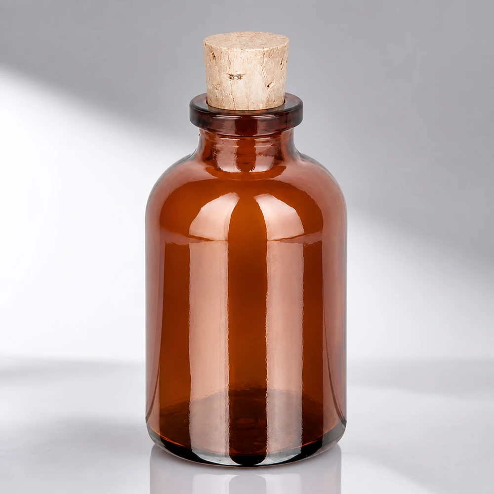 Injectiefles bruin glas 30ml met kurk 11/14mm Vintage Flakon 30ml Braunglas mit handelsüblichem Korken für Naturkosmetik