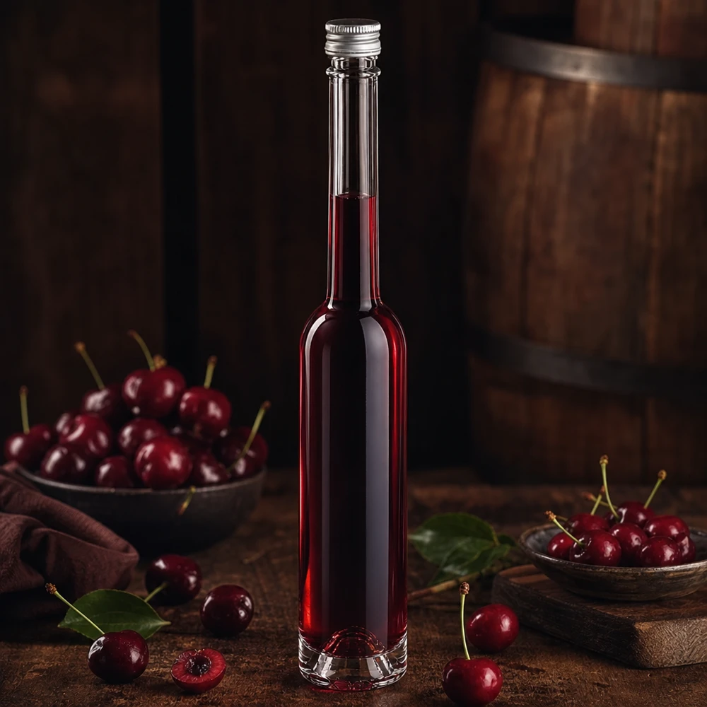 100 ml glazen fles Toni zonder schroefdop UNiTWIST® 100 ml glazen Toni-fles met zilveren schroefdop - ideaal voor zelfgemaakte kersenlikeur en fruitlikeuren
