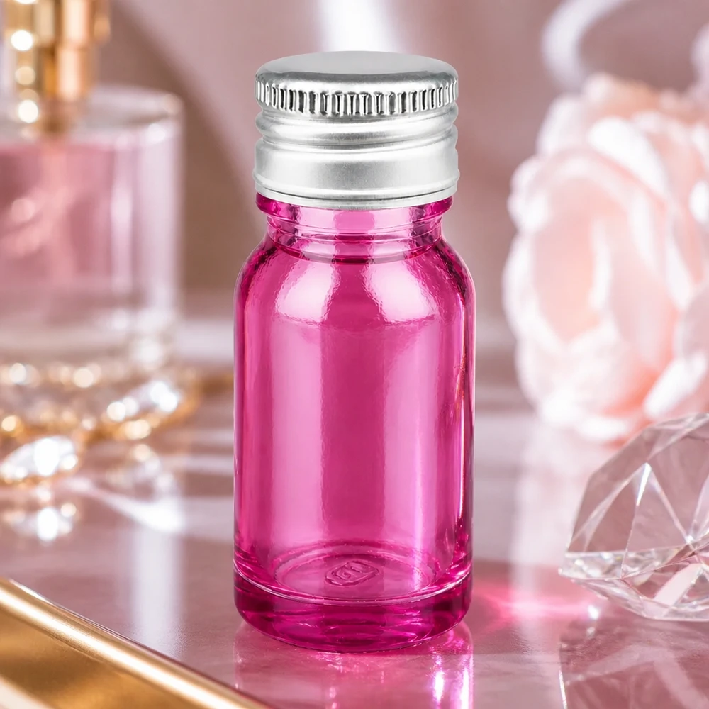 10 ml paars glazen flesje met corrosiebestendige aluminium-zilver dop voor laboratoriumtoepassingen