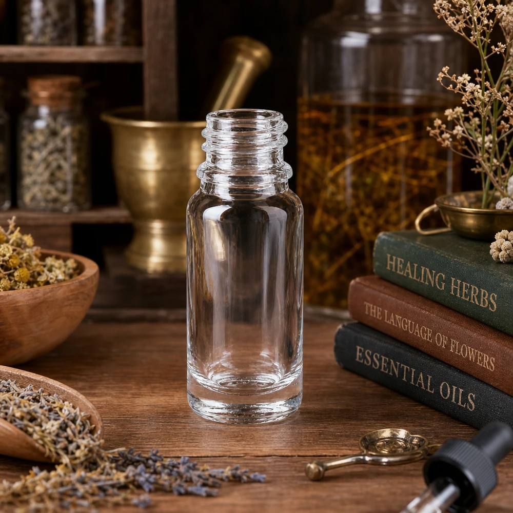 10ml ApoGlas apothekersflesje in helder ontwerp, perfect voor kruidenextracten en natuurlijke remedies