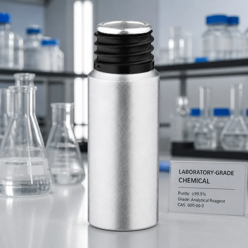 Handig 20ml flesje van gebeitst aluminium met 18mm schroefdraad voor nauwkeurig doseren