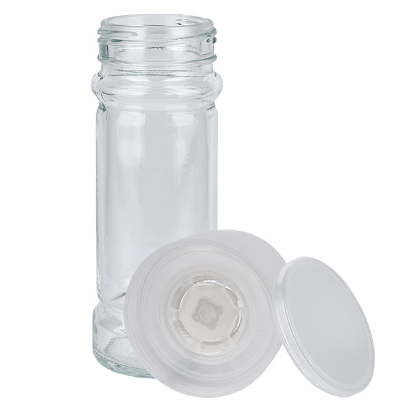 Zout-/kruidenpotje 100 ml met molen (grof) wit Zout-/kruidenpotje 100 ml met molen (grof) wit