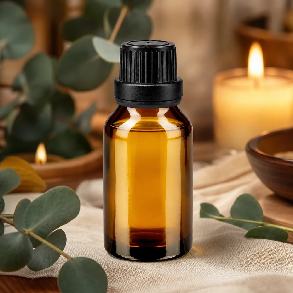 Bruine glazen fles 15ml met zwart druppelsluiting 2mm VR Flesje van 15 ml van bruin glas met druppeldop, geschikt voor aromatherapie en etherische oliën