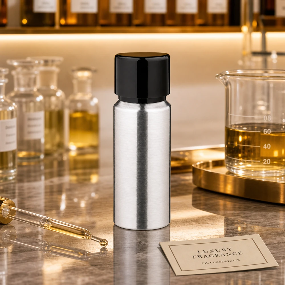 Robuuste aluminium fles van 20 ml met naadloos ontwerp voor sterk geconcentreerde actieve ingrediënten