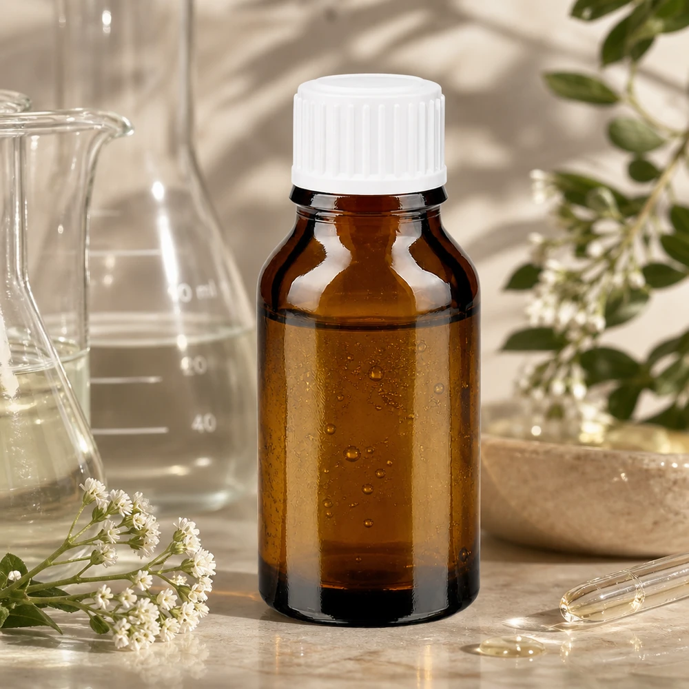 Bruine glazen fles 30ml met wit schroefsluiting St Hoogwaardige bruine apothekersfles van 30 ml, ideaal voor etherische oliën en plantenextracten
