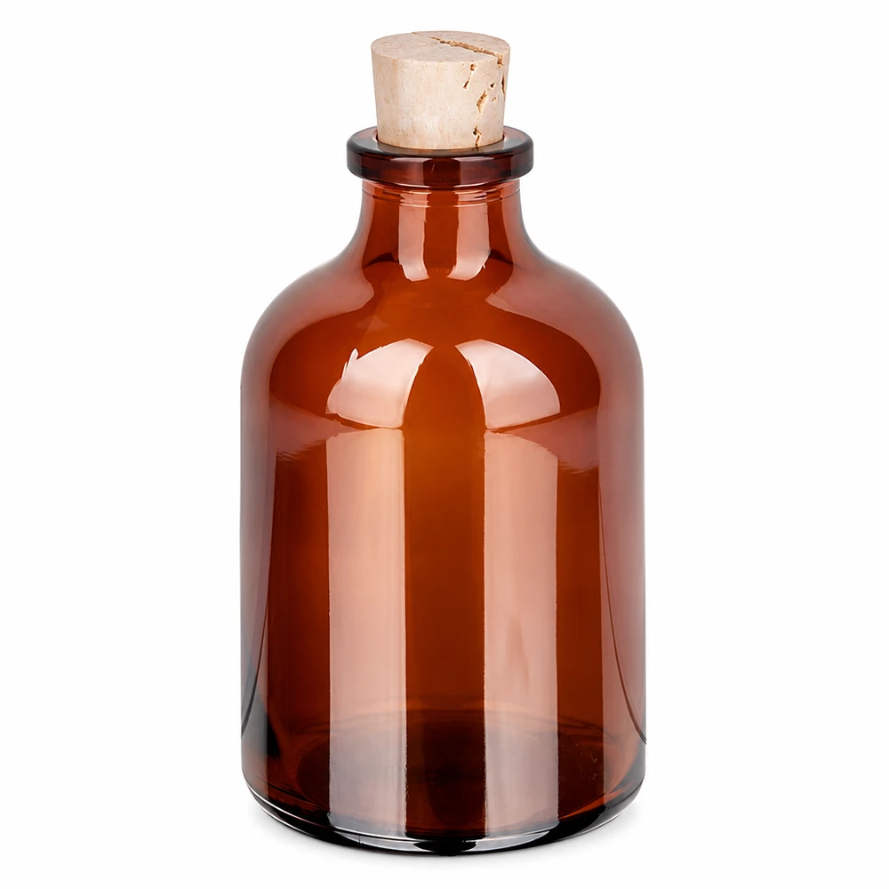 Injectiefles bruin glas 50ml met kurk 11/14mm Kompakte Braunglasflasche mit Korkverschluss 50ml für Parfüm und Kosmetikprodukte