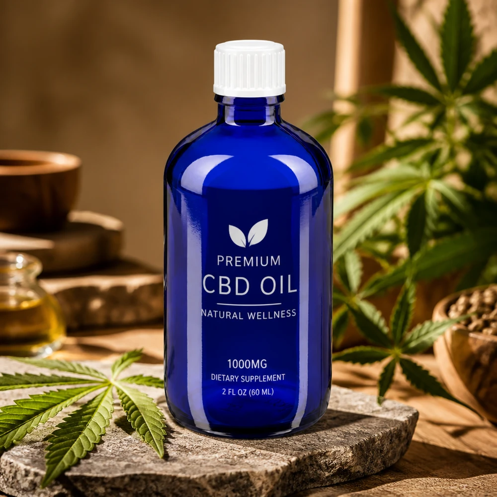 Hoogwaardige blauwe glazen fles van 100 ml, standaard voor natuurlijke cosmetica en aromatherapie