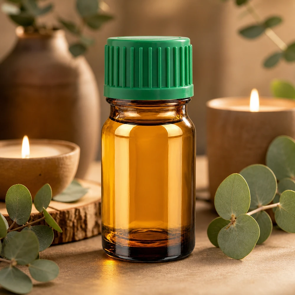 Hoogwaardige 5ml druppelfles BrownLine van UV-beschermend bruin glas met groene dop