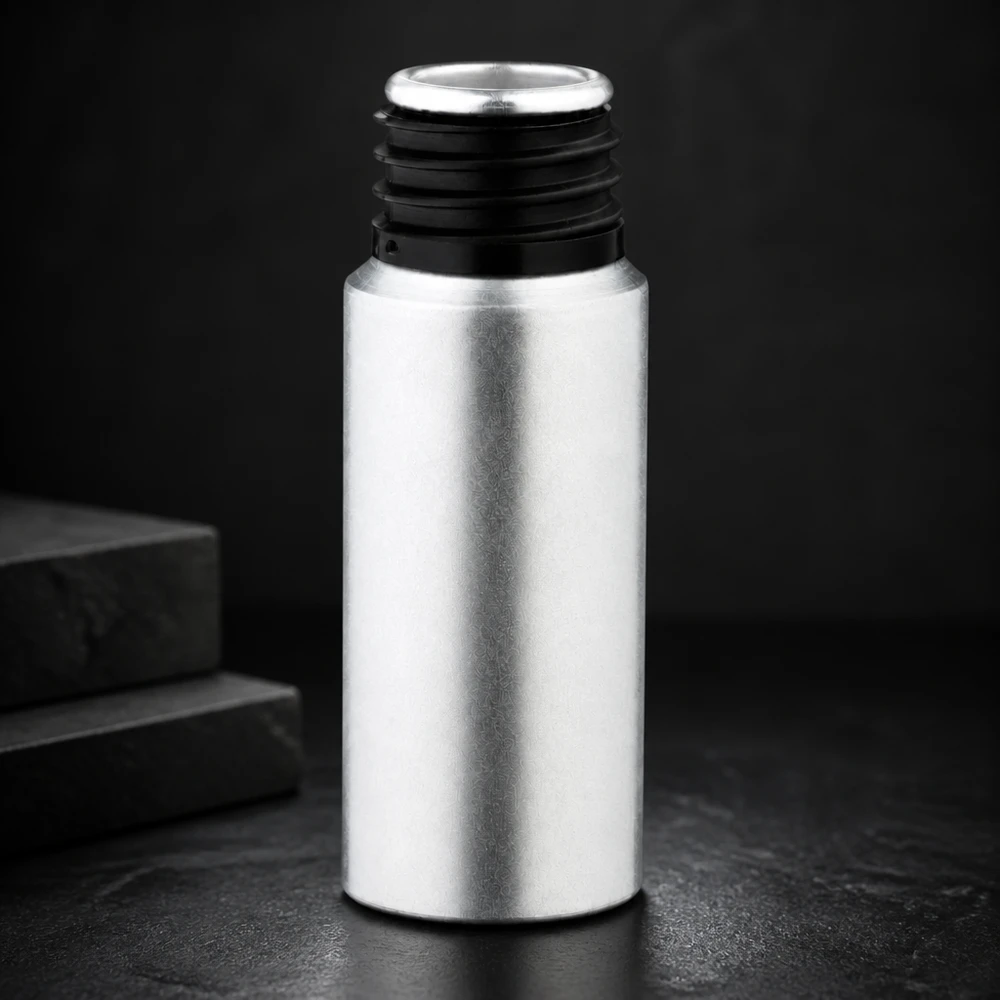 Lichtgewicht 20ml flesje van gekleurd aluminium, ideaal voor op reis en onderweg