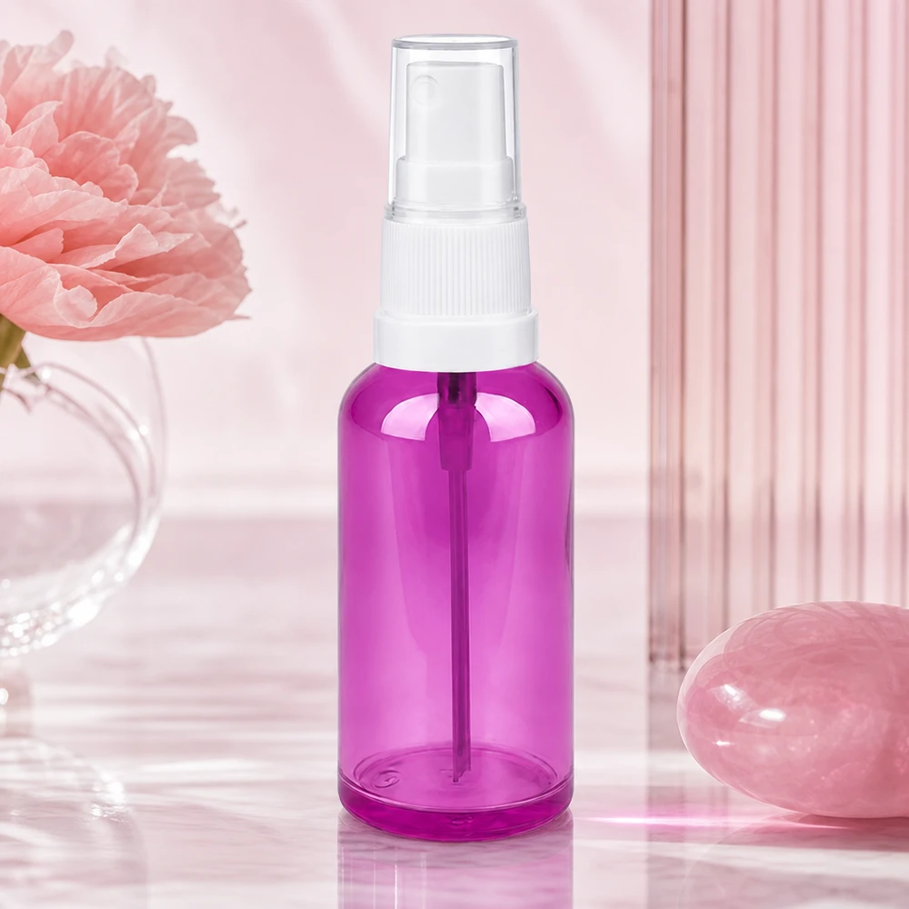 50ml sprayflacon wit/transparant Standaard PurpleLine UT18/50 50ml verstuiverfles in trendy transparant paars voor zelfgemaakte sprays