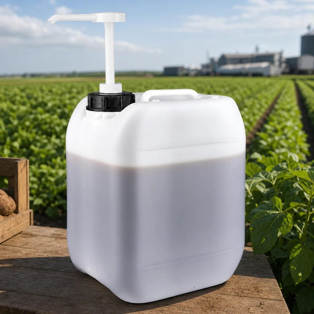 Stevige HDPE-kanister met doseerpomp voor landbouwtoepassingen, inhoud 5 liter
