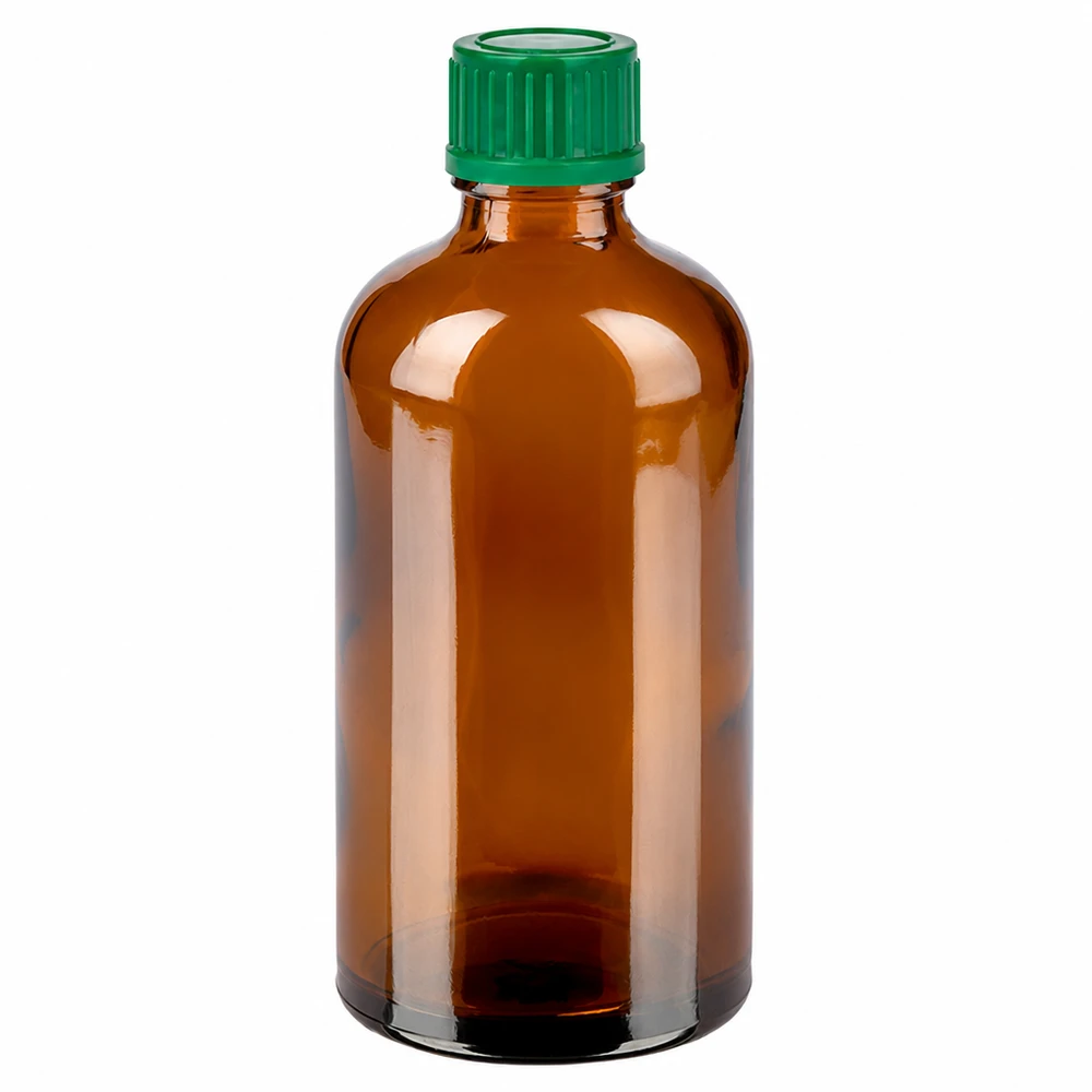 Farmaceutische 100ml amberkleurige glazen fles met standaard schroefdop