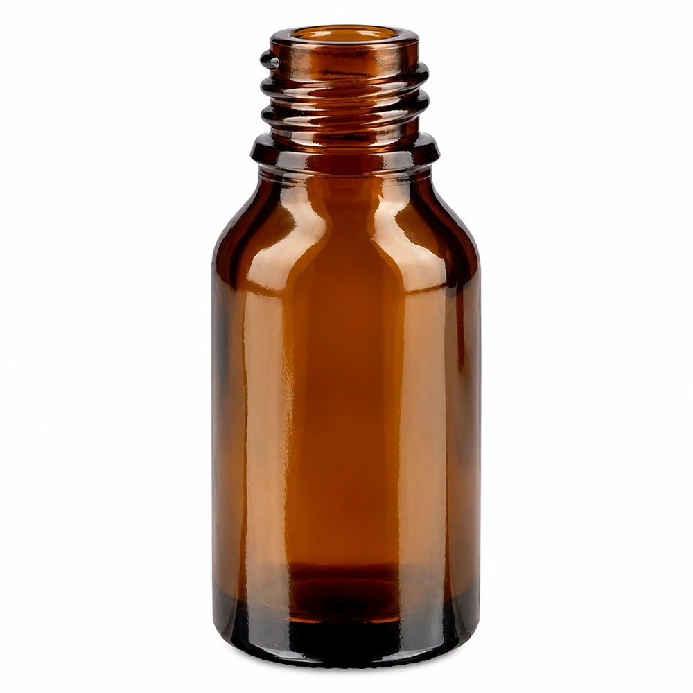 15ml bruin glazen apothekersflesje met schroefdraad voor essentiële oliën en medicijnen