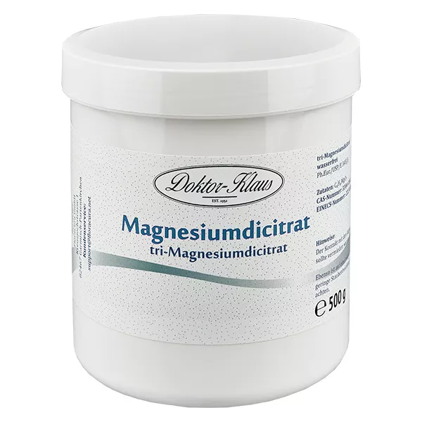 500g watervrij Doktor-Klaus tri-magnesiumdicitraat 500g watervrij Doktor-Klaus tri-magnesiumdicitraat